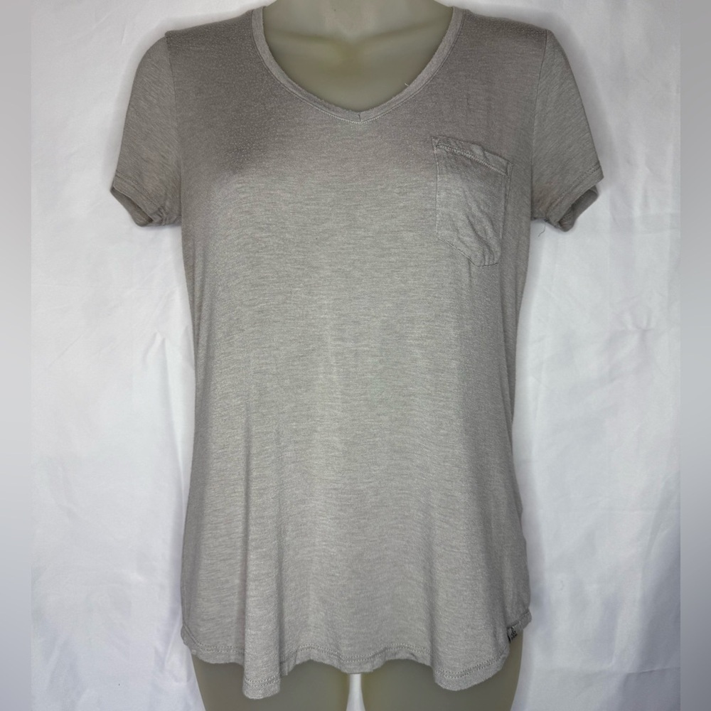 Prana Gray Fitted Short Sleeve T-Shirt